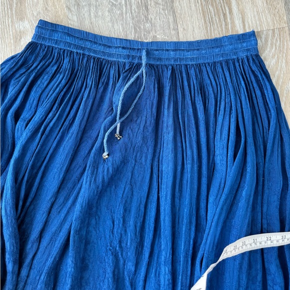 Vintage Anjumun Boho Peasant Navy Blue Skirt Size 6 Floral Embroidered - Picture 7 of 11